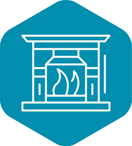 壁炉图标轮廓风格图片下载