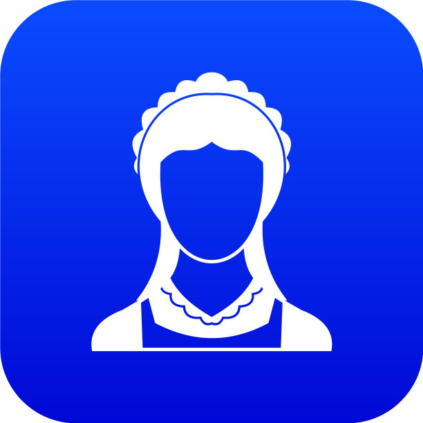 清洁家政女佣图标数字蓝色图片下载