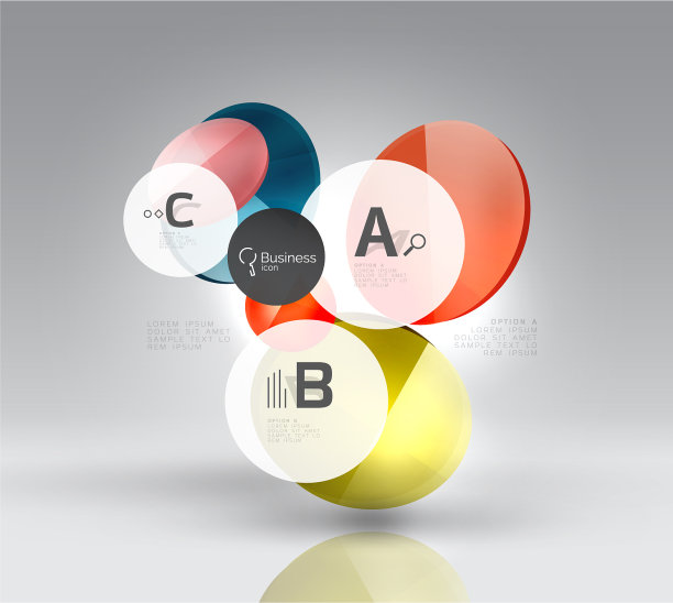 彩色光泽的圆形信息图图片下载