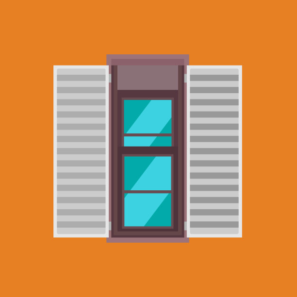 双悬窗图标玻璃前视图房子图片下载