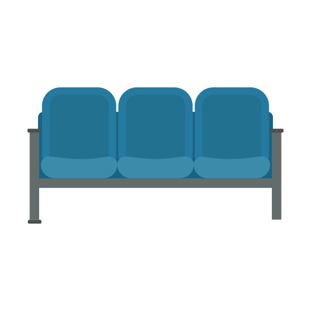 等候椅蓝色图标商务室家具图片下载