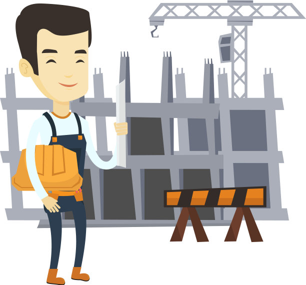 带安全帽和蓝图的工程师图片下载