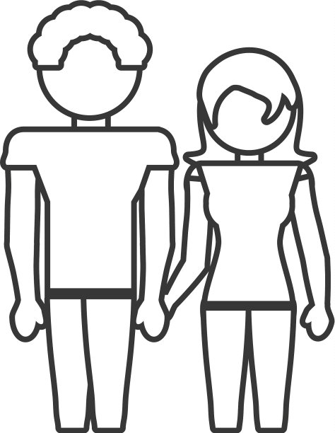 情侣相爱的轮廓图片下载