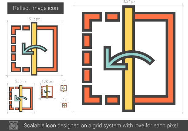 反射图像线图标图片下载
