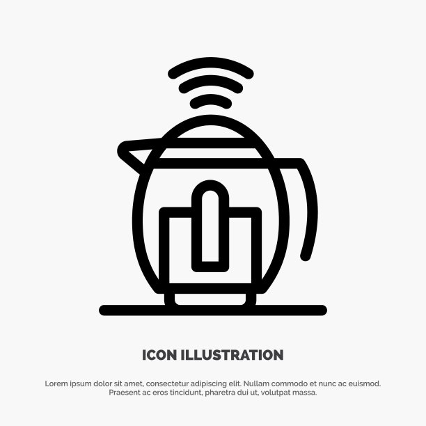 茶壶服务技术线图标图片下载