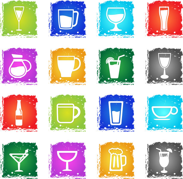 玻璃杯和杯子只是图标图片下载