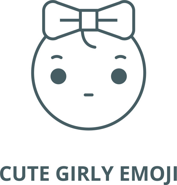 可爱的女孩表情线图标可爱的女孩图片下载