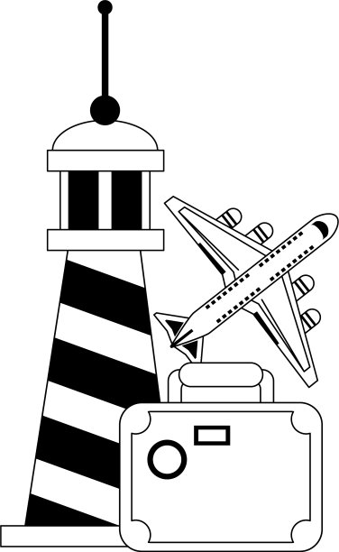 旅行和假期是黑白的象征图片下载