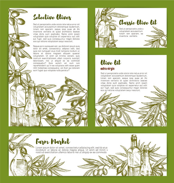 橄榄油产品海报草图模板图片下载