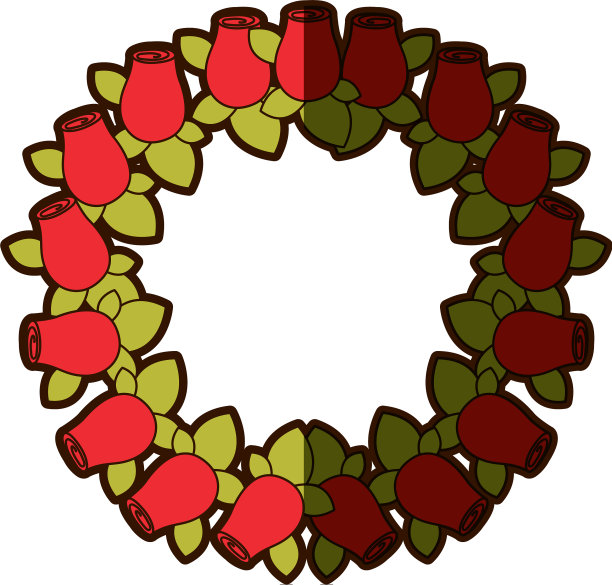 彩色阴影剪影皇冠绘制红色图片下载