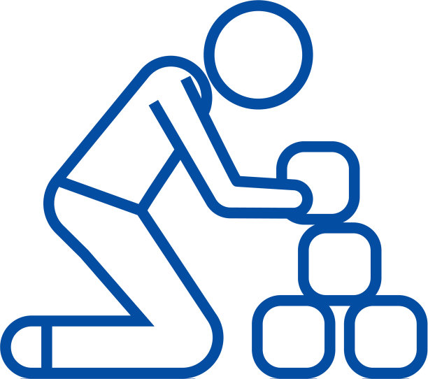 男人拿砖块线条图标概念男人拿图片下载