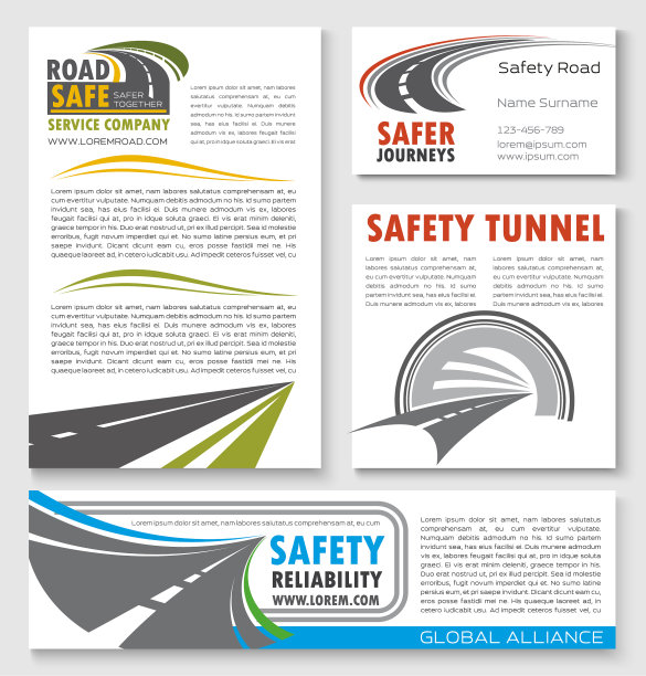 道路施工交通安全横幅模板图片下载