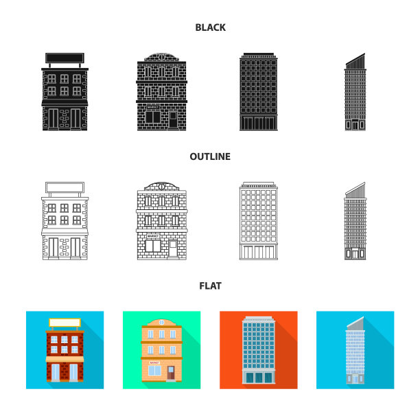 孤立对象的市政和中心标志集图片下载