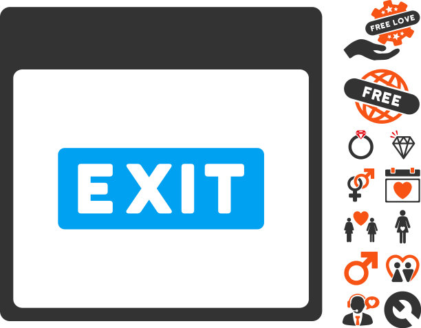 退出标题日历页图标与约会奖金图片下载