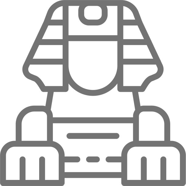 埃及狮身人面像线图标图片下载