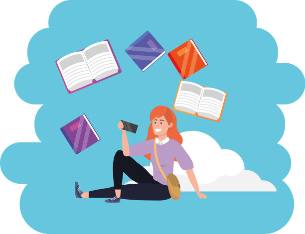在线教育千禧年学生云书图片下载