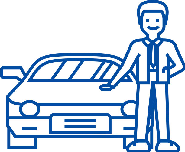 男人与新的汽车生产线图标概念男人与图片下载