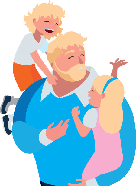 父亲和儿子和女儿的角色图片下载