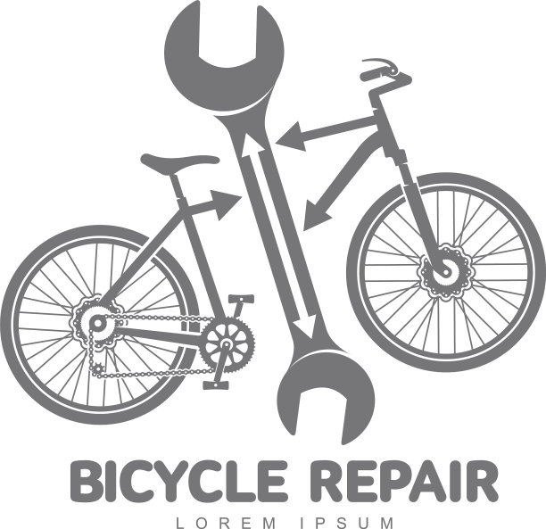 自行车修理厂标识模板图片下载