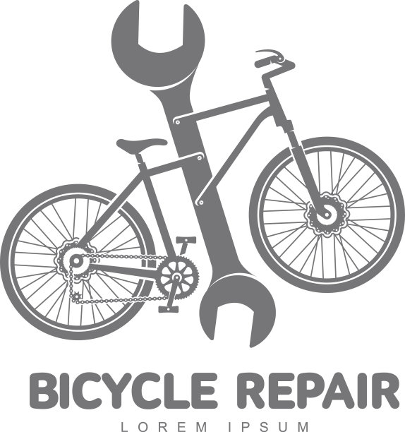 自行车修理厂标识模板图片下载