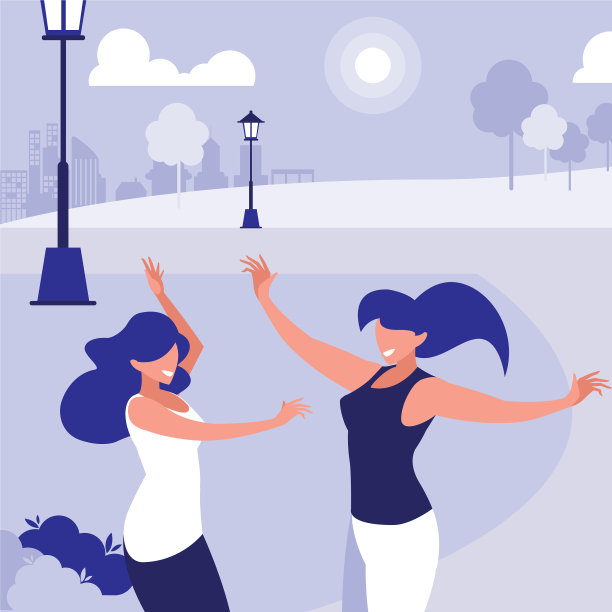 年轻女孩在公园里跳舞图片下载