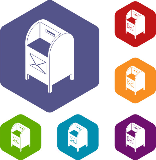 街道邮箱图标六面体图片下载