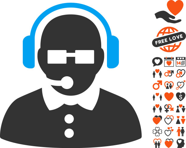 女性操作员图标与约会奖金图片下载