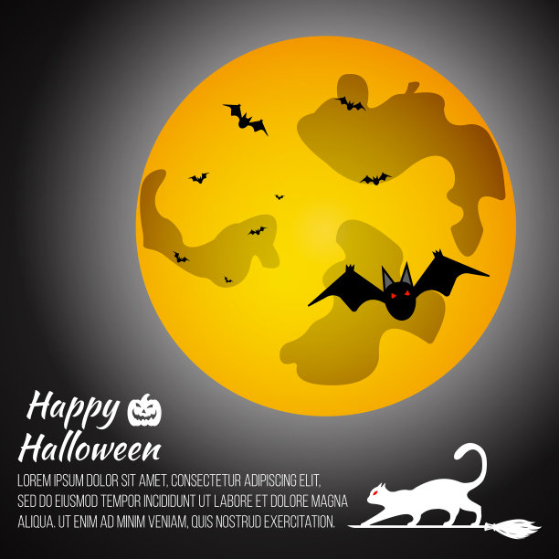 万圣节的月亮在灰色的背景图片下载