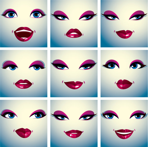 一组性感女人的肖像在不同图片下载