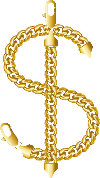 金制的美元货币标志闪闪发光图片下载