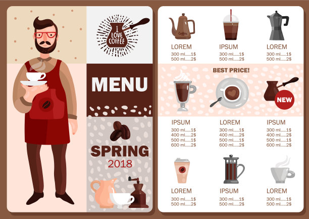 咖啡生产菜单图片下载