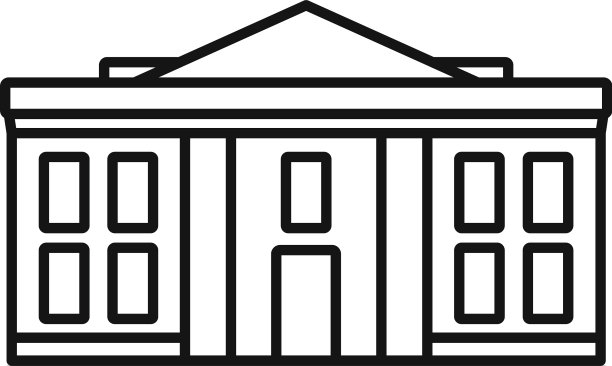 博物馆法院图标轮廓风格图片下载