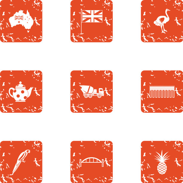 绿色陆块图标设置垃圾摇滚风格图片下载