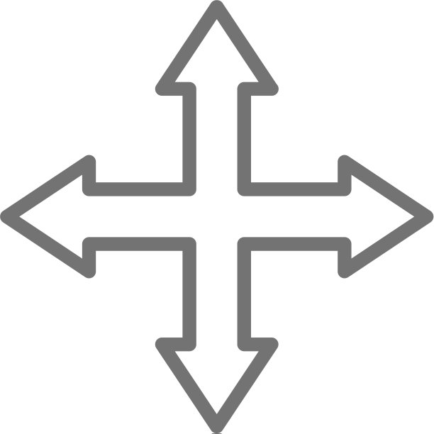 指向不同方向的四向箭头图片下载