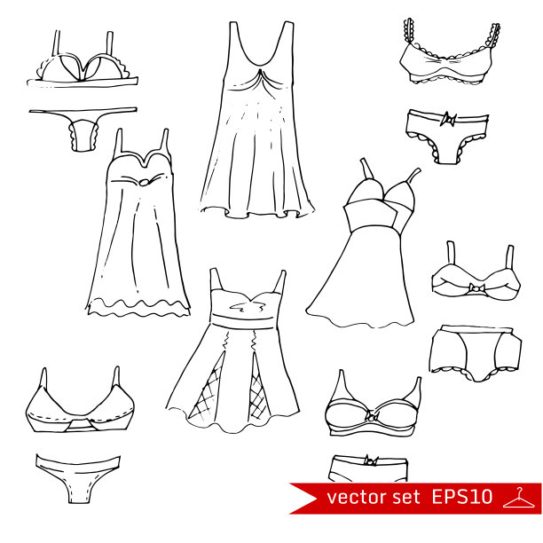 时尚设置在手绘风格图片下载