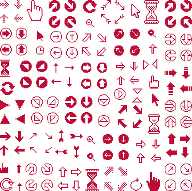 平面8位图标的简单几何集合图片下载