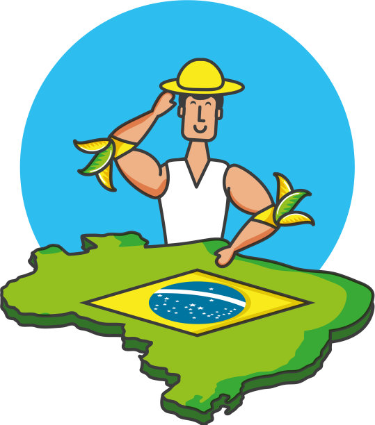 男子巴西舞者与地图巴西图片下载