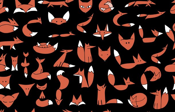 可爱的狐狸无缝图案为您设计图片下载
