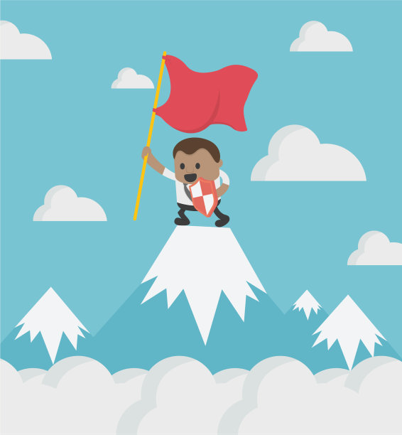 非洲商人举着红旗图片下载