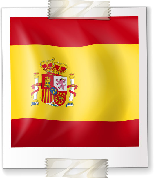 方形纸上的西班牙国旗图片下载