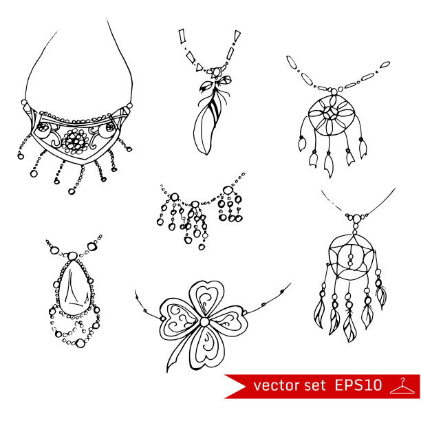 时尚设置在手绘风格图片下载