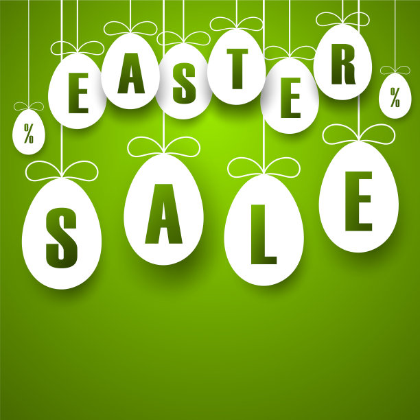 复活节促销横幅复活节挂彩蛋卡通图片下载