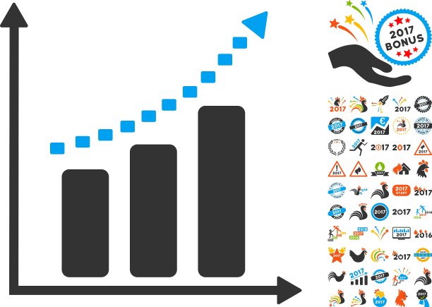 点缀积极的趋势图标与2017年奖金图片下载