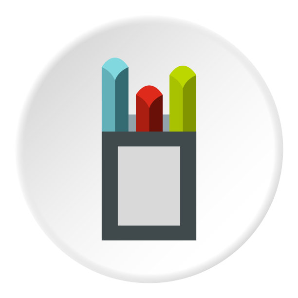 蜡笔图标平面风格图片下载