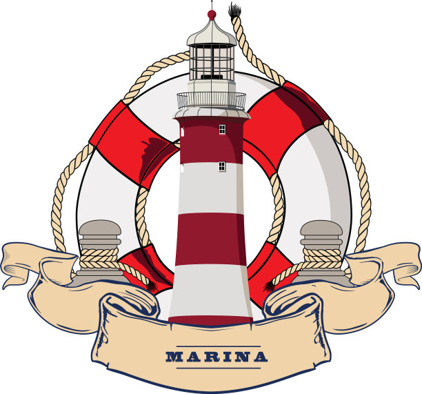 灯塔和救生圈图片下载