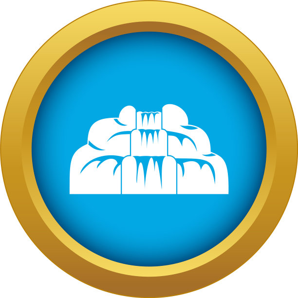 瀑布图标蓝色孤立图片下载