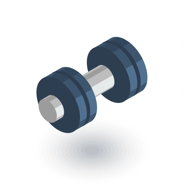 哑铃运动健身房等距平面图标3d图片下载