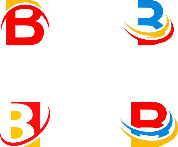 一组字母b的勾形标志图片下载