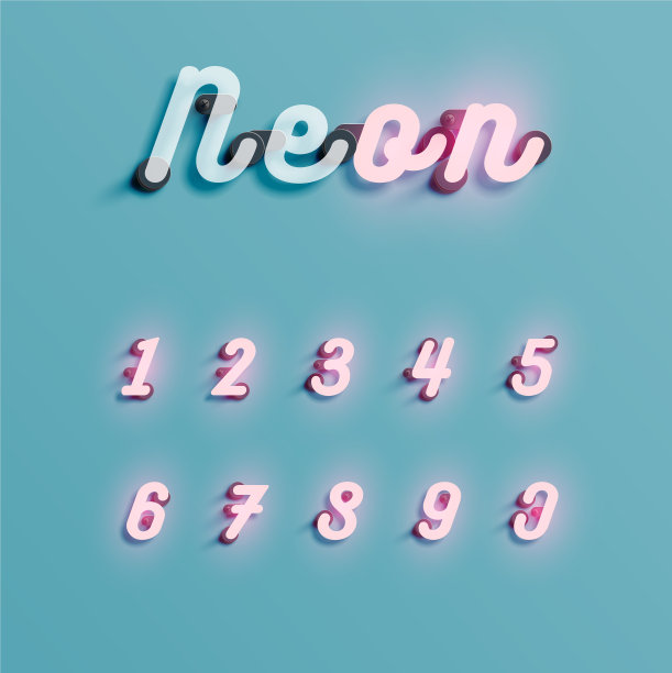 现实霓虹字符集图片下载