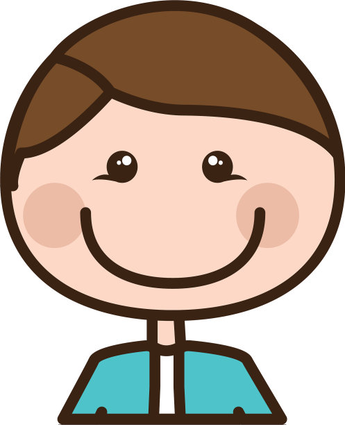 彩色剪影卡通半身男配图片下载